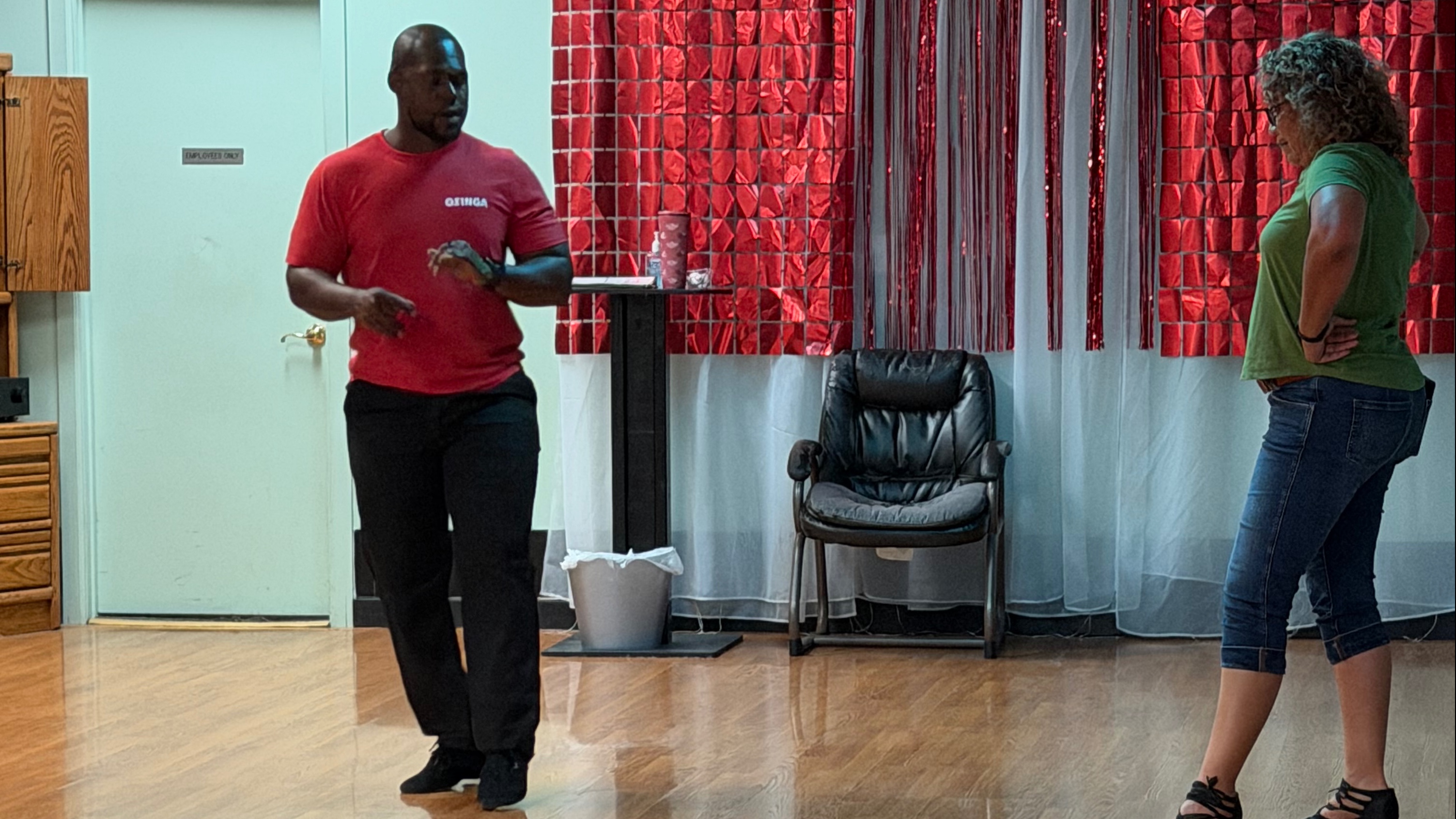 Akeem teaching a student