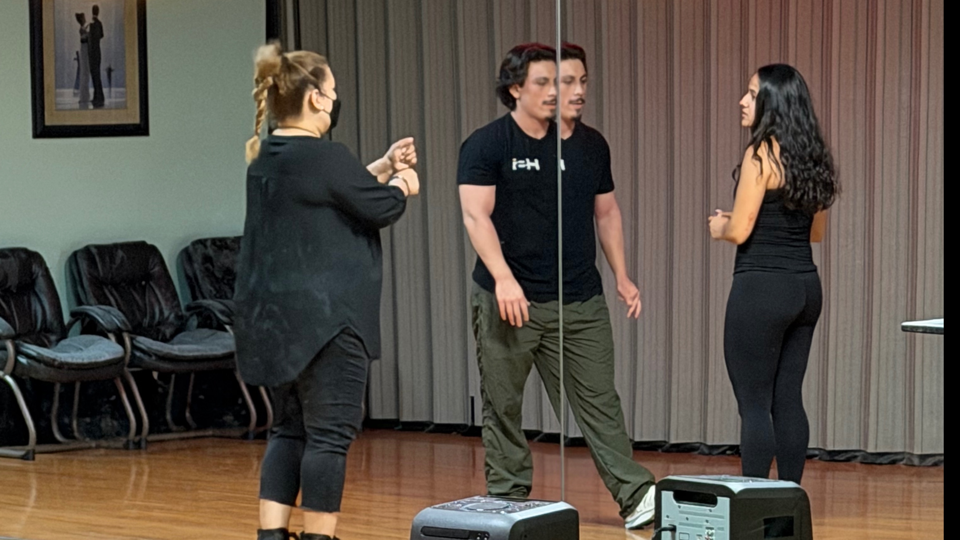 Amy teaching students